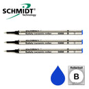 Pk/3 Schmidt 5888 Safety Ceramic Rollerball Refills, Blue Broad