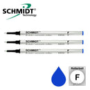 Pk/3 Schmidt 5888 Safety Ceramic Rollerball Refills, Blue Fine