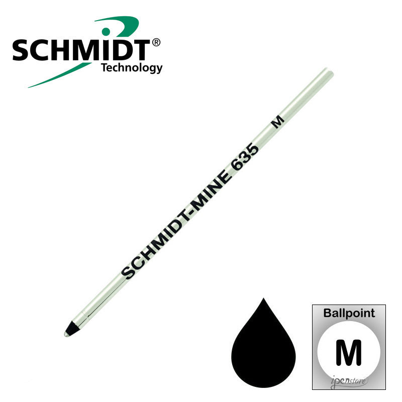 Schmidt 635 Mini Ballpoint Refill, D1, Black, Medium