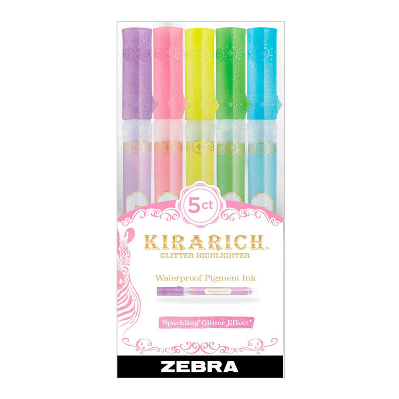 Zebra Kirarich Glitter Highlighting Set - 5 Pack