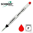 Schmidt 8126 Long Capless Rollerball Refill, Red, Fine 0.6 mm