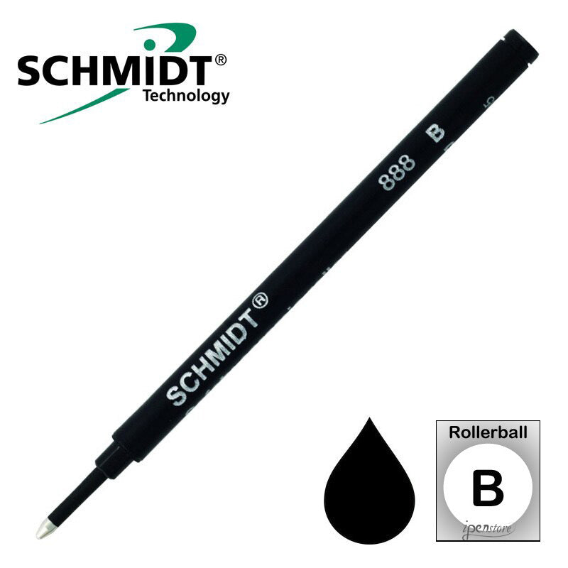 Schmidt 888 Safety Ceramic Rollerball Refill, Black, Broad 1.0 mm