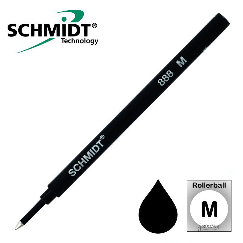 Schmidt 888 Safety Ceramic Rollerball Refill, Black, Medium 0.7 mm