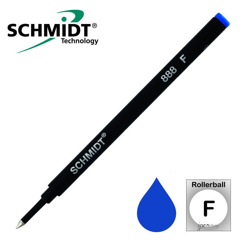Schmidt 888 Safety Ceramic Rollerball Refill, Blue, Fine 0.6 mm