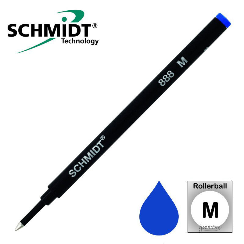 Schmidt 888 Safety Ceramic Rollerball Refill, Blue, Medium 0.7 mm