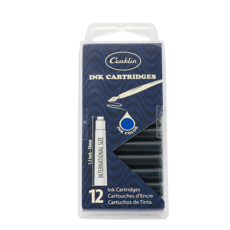 Pk/12 Conklin Standard International Ink Cartridges, Blue-Black