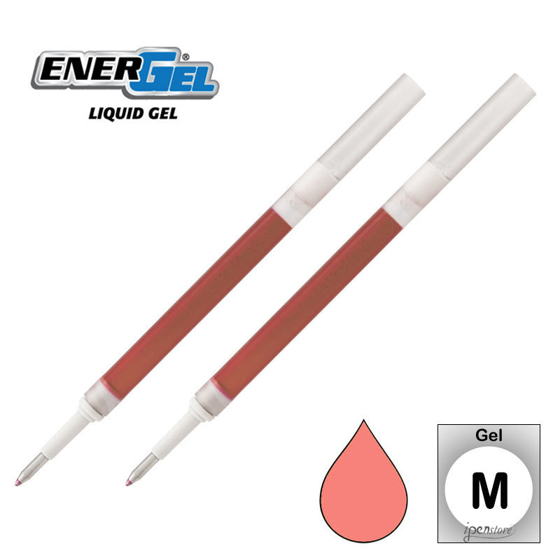 2 Pk Pentel LR7-P3 EnerGel Refills, 0.7 mm Medium, Coral Pink