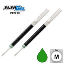 2 Pk Pentel LR7-D EnerGel Refills, 0.7 mm Medium, Green