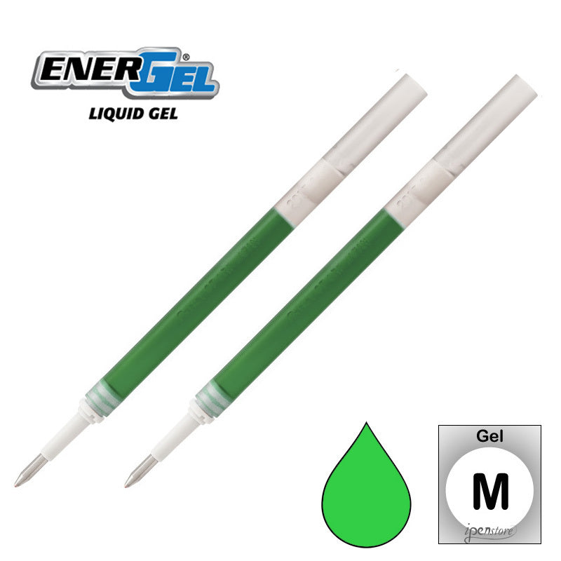 2 Pk Pentel LR7-K EnerGel Refills, 0.7 mm Medium, Lime Green