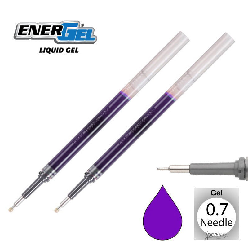 2 Pk Pentel LRN7-V EnerGel Refills, 0.7 mm Medium Needle Tip, Violet