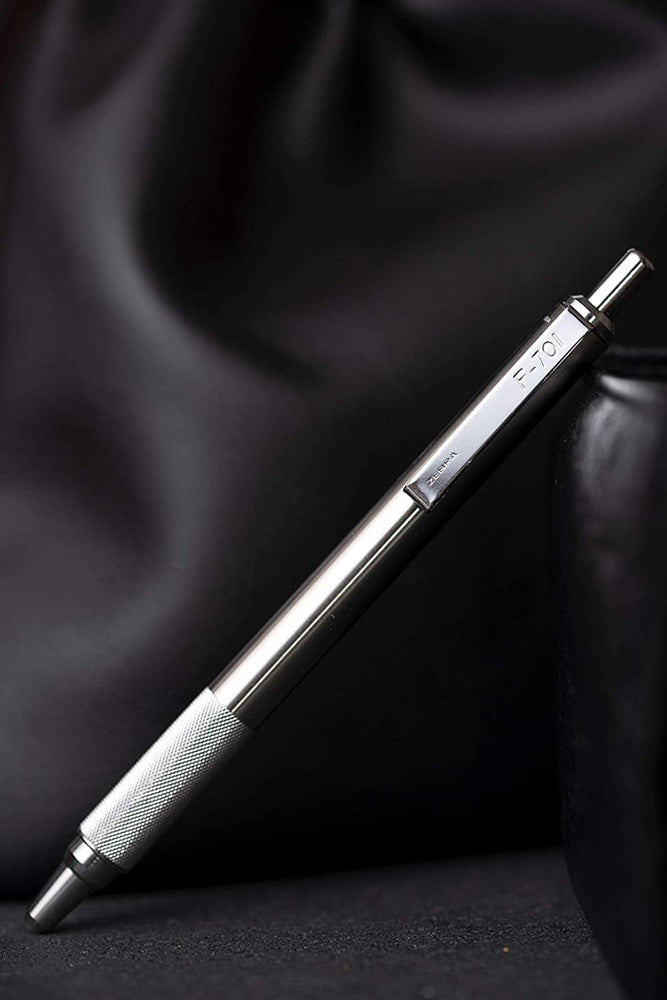 Zebra F-701 All Metal Retractable Ballpoint Pen with Knurled Grip