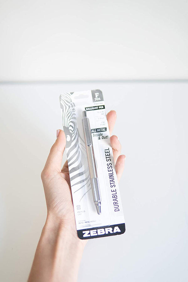 Zebra F-701 All Metal Retractable Ballpoint Pen with Knurled Zebra F-701 All Metal Retractable Ballpoint Pen with Knurled