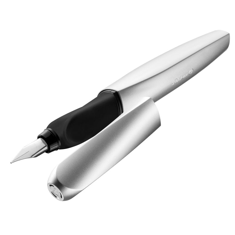 Pelikan Twist Fountain Pen, Silver, Medium Nib