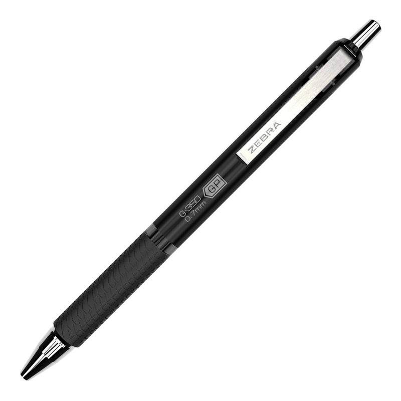 Pk/2 Zebra G-350 Metal Barrel Retractable Gel Pens, Space Black