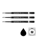 Pk/3 Schneider Gelion+ Gel Ballpoint Refills, Black M (0.7mm)