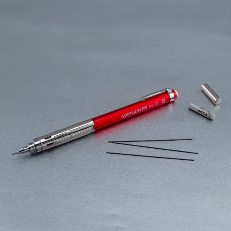 Pentel GraphGear 300 Mechanical Pencil, Red, 0.5 mm