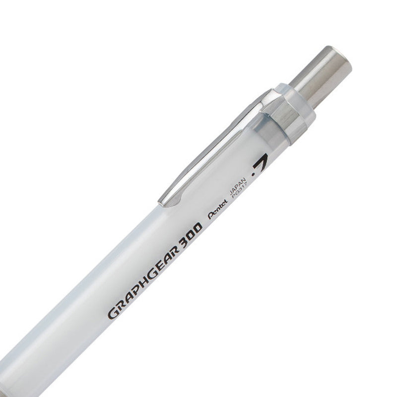 Pentel GraphGear 300 Mechanical Pencil, White, 0.7 mm