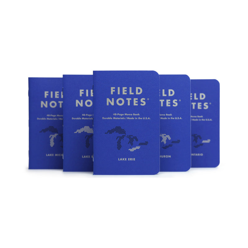Pack of 5 Field Notes Notebooks, 3.5" x 5.5", Great Lakes - Five Lakes