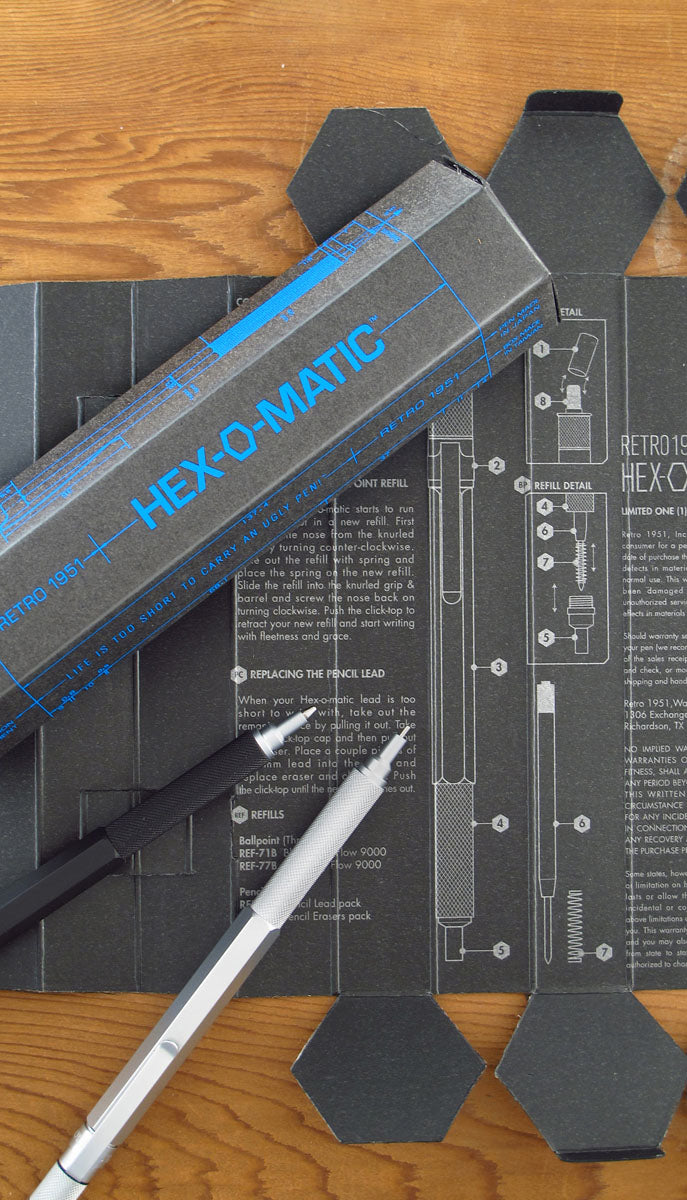 Retro 51 Hex-O-Matic Ballpoint Pen, Silver