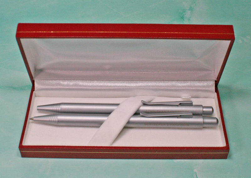 Gentlemen's Hardware Ballpoint Pen & Mechanical Pencil Set, Brushed Chrome