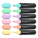 Pack/6 Schneider Job Highlighters, Pastel Turquoise-Mint-Lilac-Rose-Peach-Vanilla