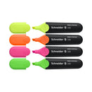 Pack/4 Schneider Job Highlighters, Green-Pink-Orange-Yellow