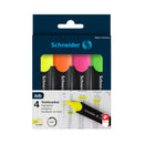Pack/4 Schneider Job Highlighters, Green-Pink-Orange-Yellow