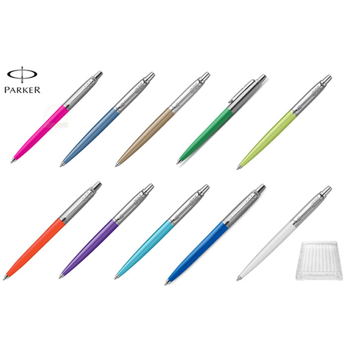 Tray of 10 Parker Jotter Ballpoint Pens, Assorted Colors