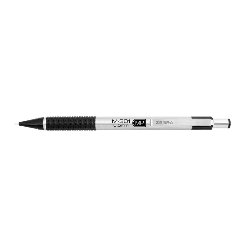 Zebra M/F-301 Stainless Steel Barrel Ballpoint Pen & 0.5mm Pencil Set, Black