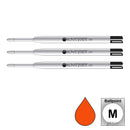 Pk/3 Monteverde P13 Parker-Style Ballpoint Refills, Orange, Medium