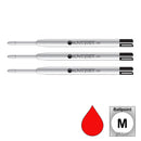 Pk/3 Monteverde P13 Parker-Style Ballpoint Refills, Red, Medium
