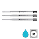Pk/3 Monteverde P13 Parker-Style Ballpoint Refills, Turquoise, Medium