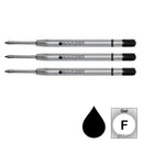 Pk/3 Monteverde P42 Parker-Style Capless Ceramic Gel Refills, Black, Fine