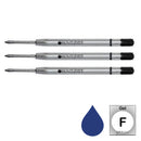 Pk/3 Monteverde P42 Parker-Style Capless Ceramic Gel Refills, Blue-Black, F