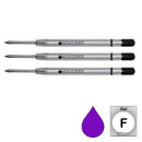 Pk/3 Monteverde P42 Parker-Style Capless Ceramic Gel Refills, Purple, Fine