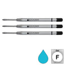 Pk/3 Monteverde P42 Parker-Style Capless Ceramic Gel Refills, Turquoise, Fine