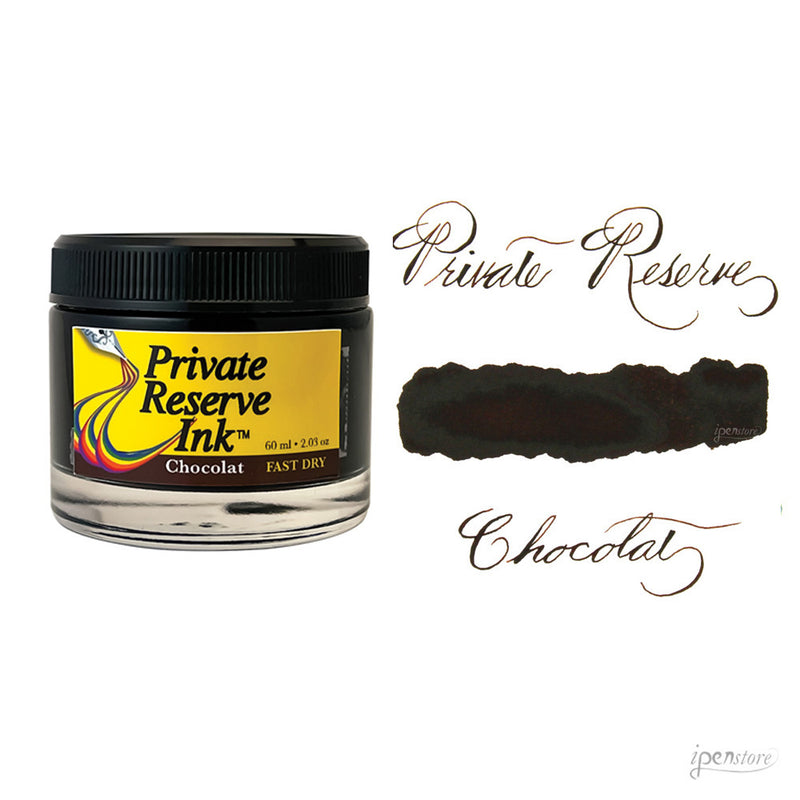 Private Reserve 60 ml Bottle Fountain Pen Ink, Chocolat, Fast Dry