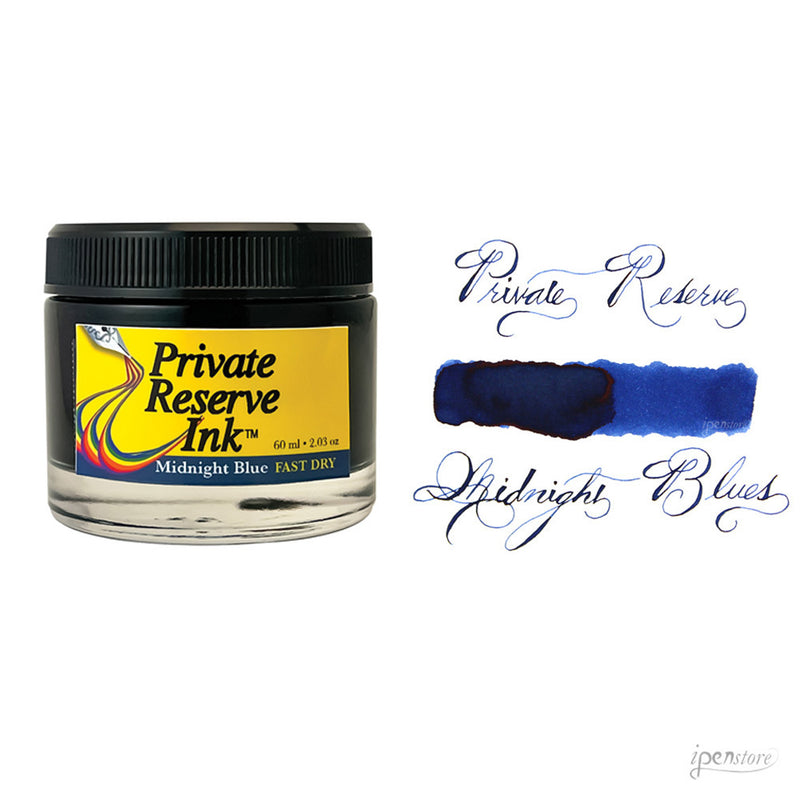Private Reserve 60 ml Bottle Fountain Pen Ink, Midnight Blue, Fast Dry