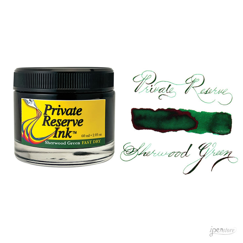 Private Reserve 60 ml Bottle Fountain Pen Ink, Sherwood Green, Fast Dry
