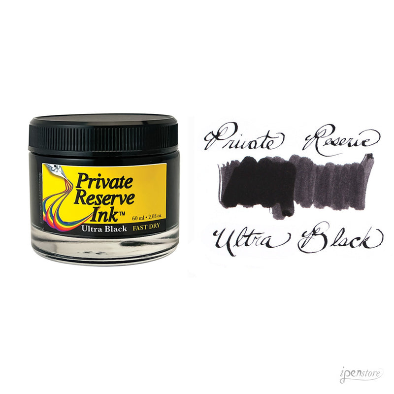 Private Reserve 60 ml Bottle Fountain Pen Ink, Ultra Black, Fast Dry