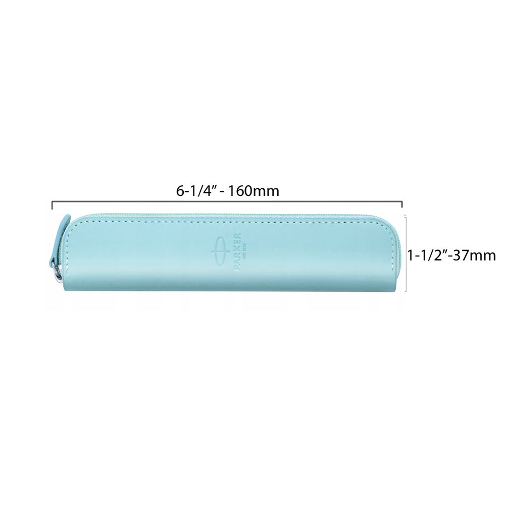 Parker Leatherette (Vinyl) Zippered Pen Case, Light Blue Parker Leatherette (Vinyl) Zippered Pen Case, Light Blue