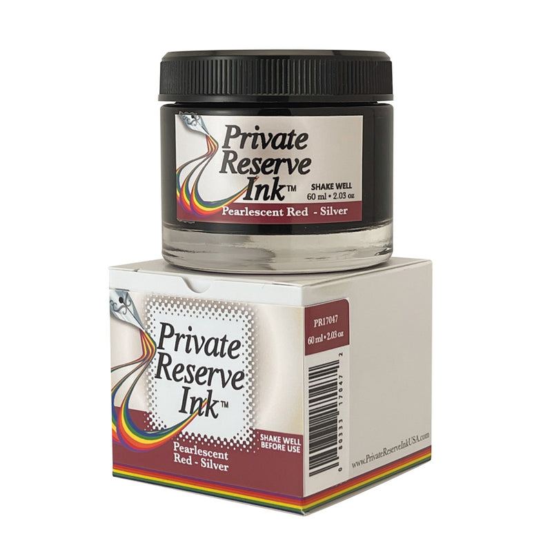 Private Reserve 60 ml Bottle Fountain Pen Ink, Pearlescent Red-Silver