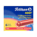 Pk/6 Pelikan 4001 Fountain Pen Ink Cartridges