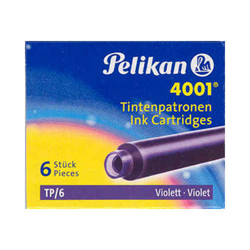 Pk/6 Pelikan 4001 Fountain Pen Ink Cartridges