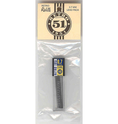 Pk/12 Retro 51 REF40-L 0.7 mm Lead Refills for Hex-o-matic Pencils, HB