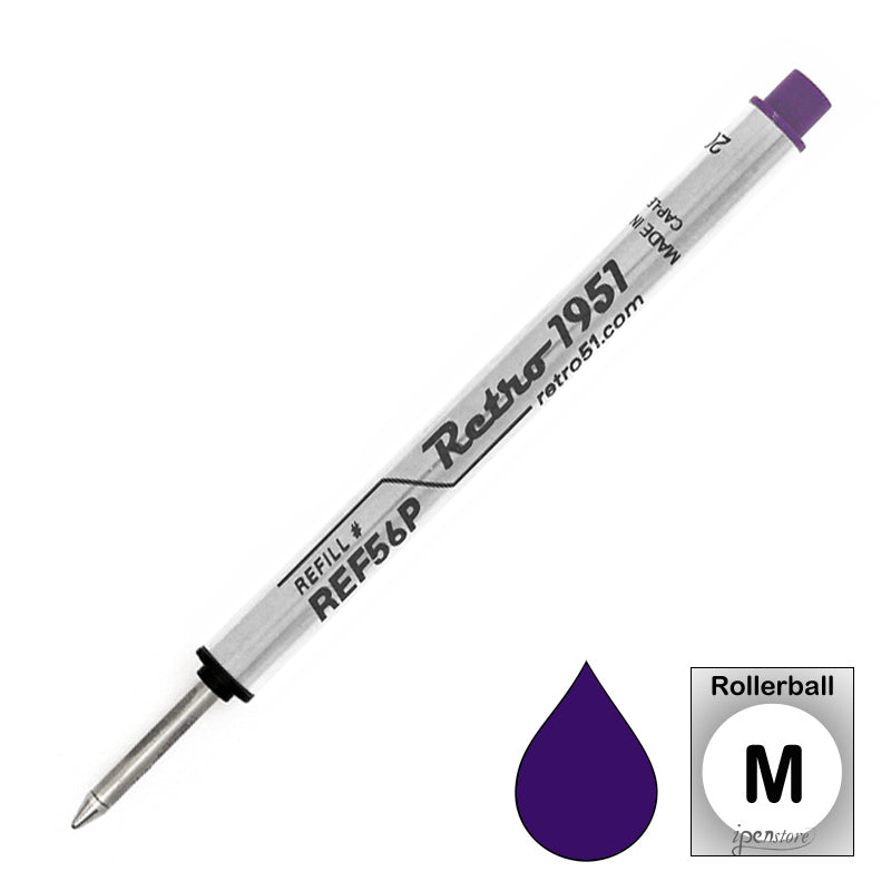 Retro 51 REF56P Capless Rollerball Refill for Tornado Pens, Purple