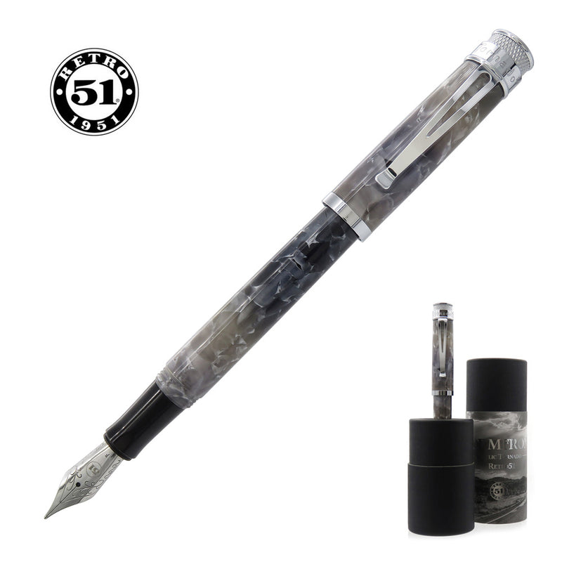 Retro 51 Tornado Acrylic Fountain Pen, Silver Lining