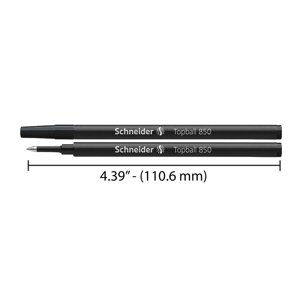 Schneider Topball 850 Rollerball Refill - Box Of 10, Blue Ink, 0.5mm, Made In Germany
