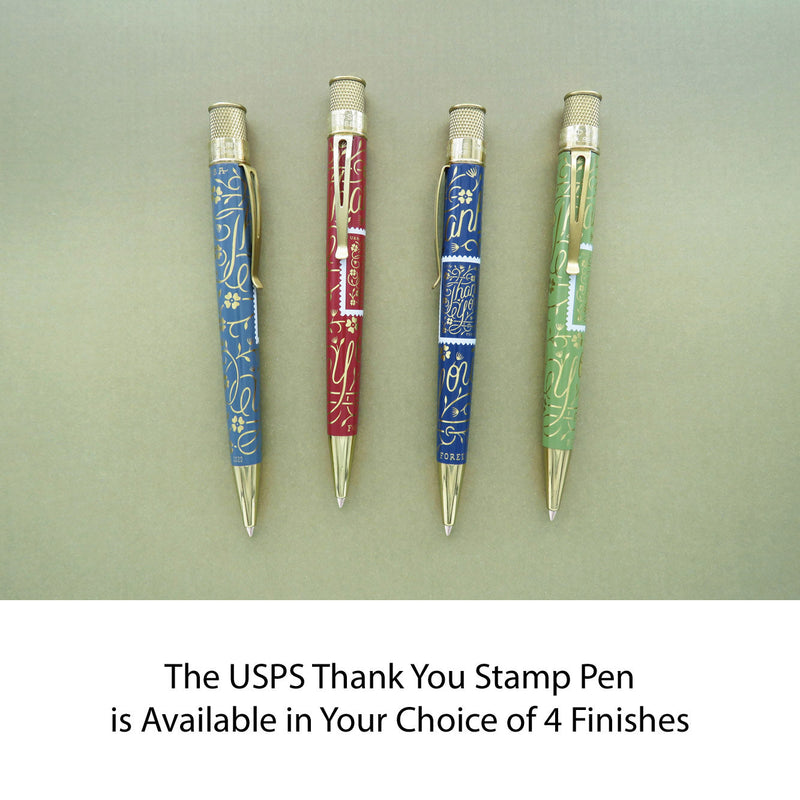 Retro 51 Tornado US Post Office Series Rollerball Pen, Thank You Stamp, Soft Maroon