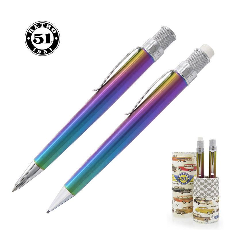 Retro 51 Tornado Deluxe Rollerball Pen & Pencil Set, Chromatic